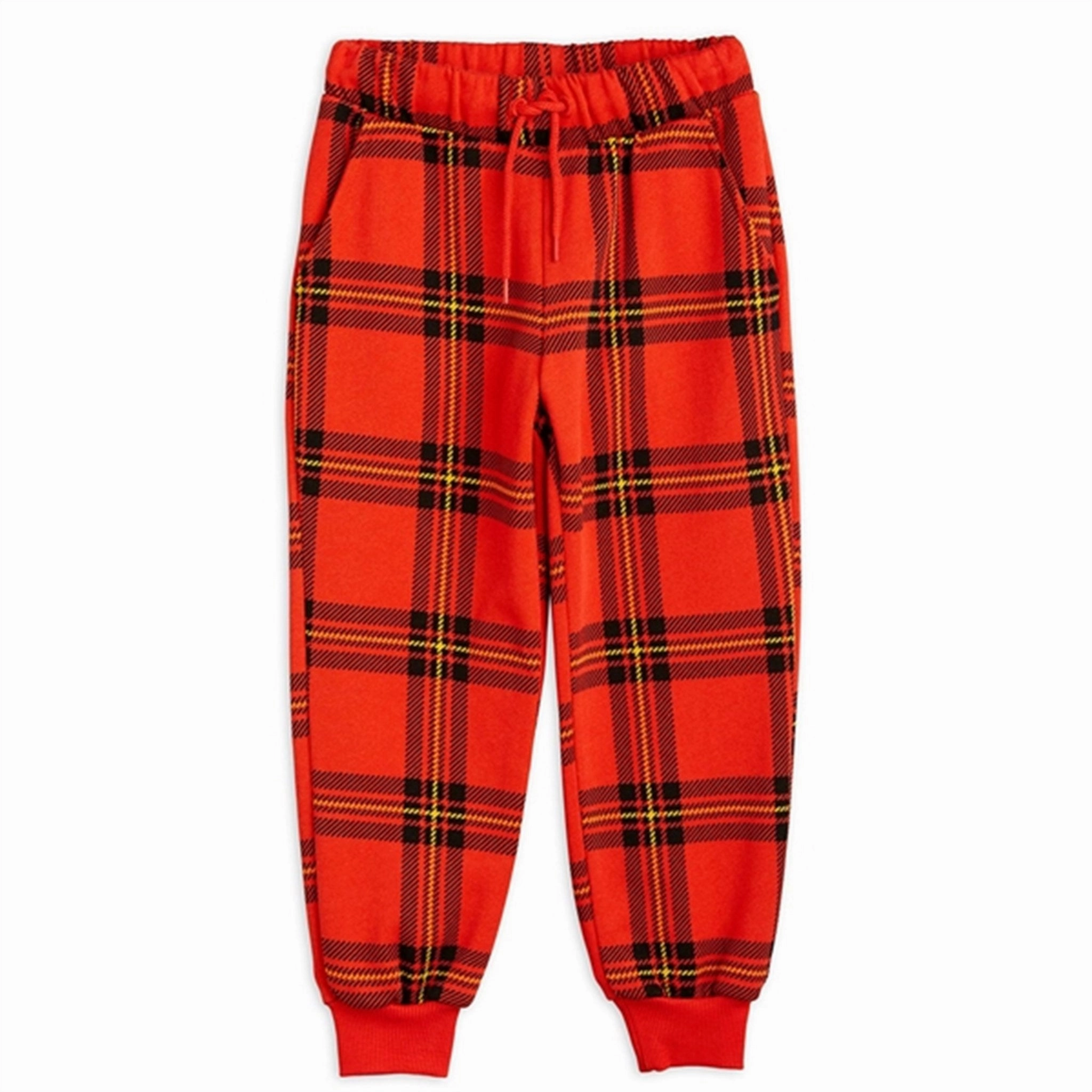 Mini Rodini Red Check Aop Sweatpants Vacation Outfit