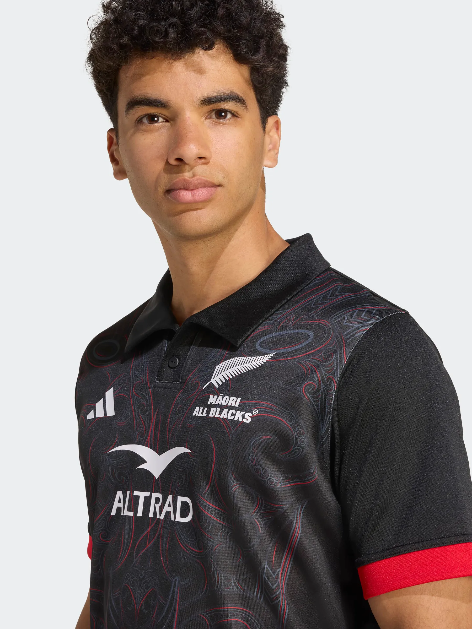 Directional Vent Patterns Athletic Fit M??ori All Blacks Home Jersey