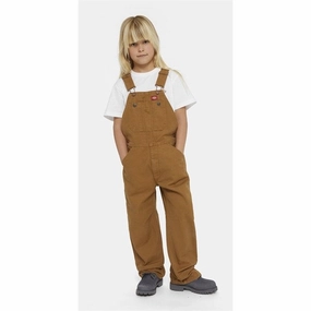 Dickies Duck Canvas Bib Overall Brown Duck BreathableMaterial Universal Fit System