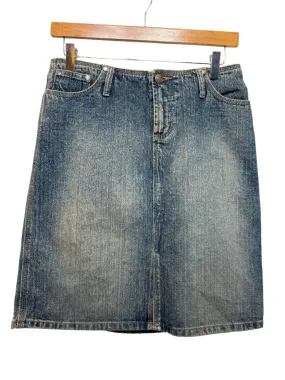 No Boundaries Blue Denim Skirt (Size L) Biodegradable Material Option On-The-Go Style