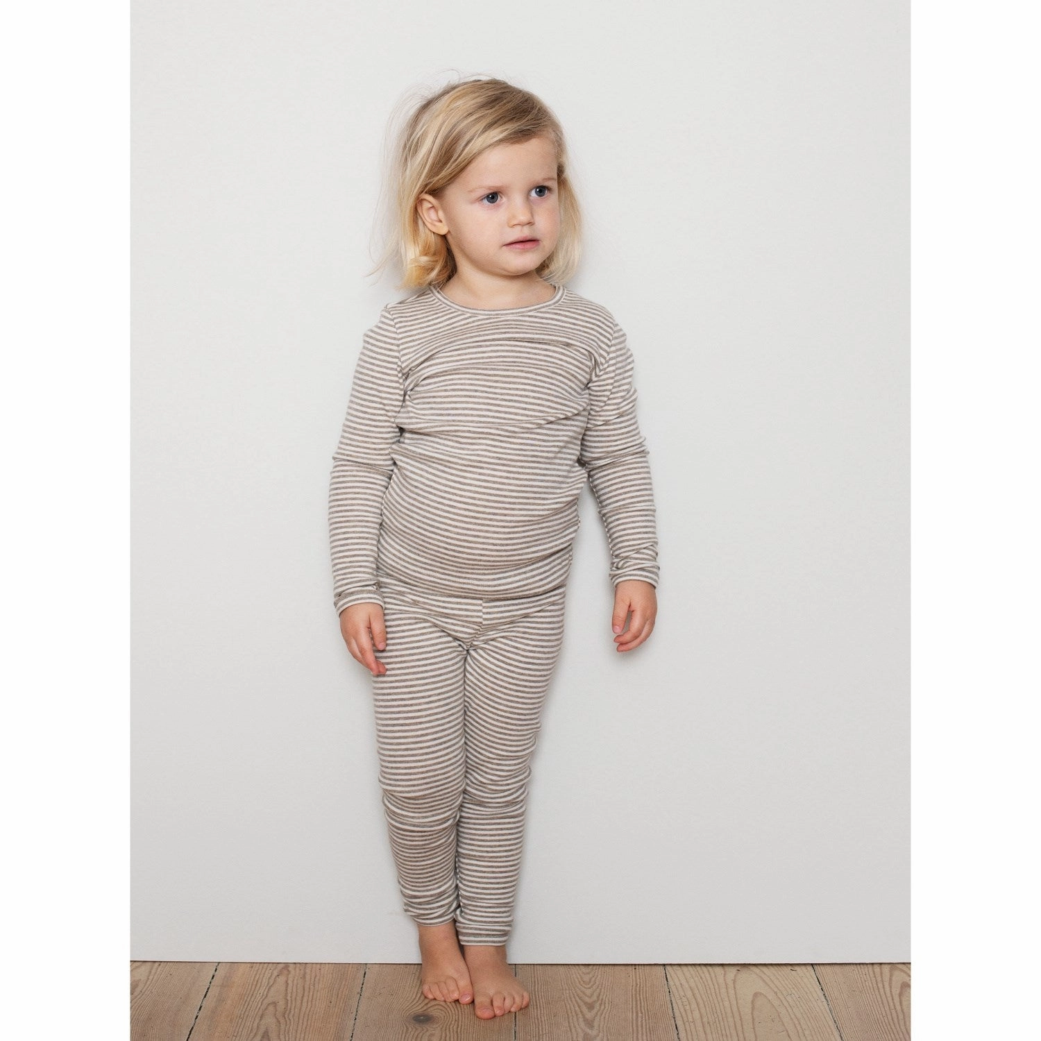 Serendipity Taupe/Offwhite Leggings Stripe Flattering Cut