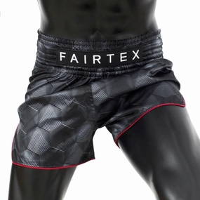 Fairtex Stealth Muay Thai Shorts Slim Cut BS1901 Black Breathable Design Anti Slip Waistband