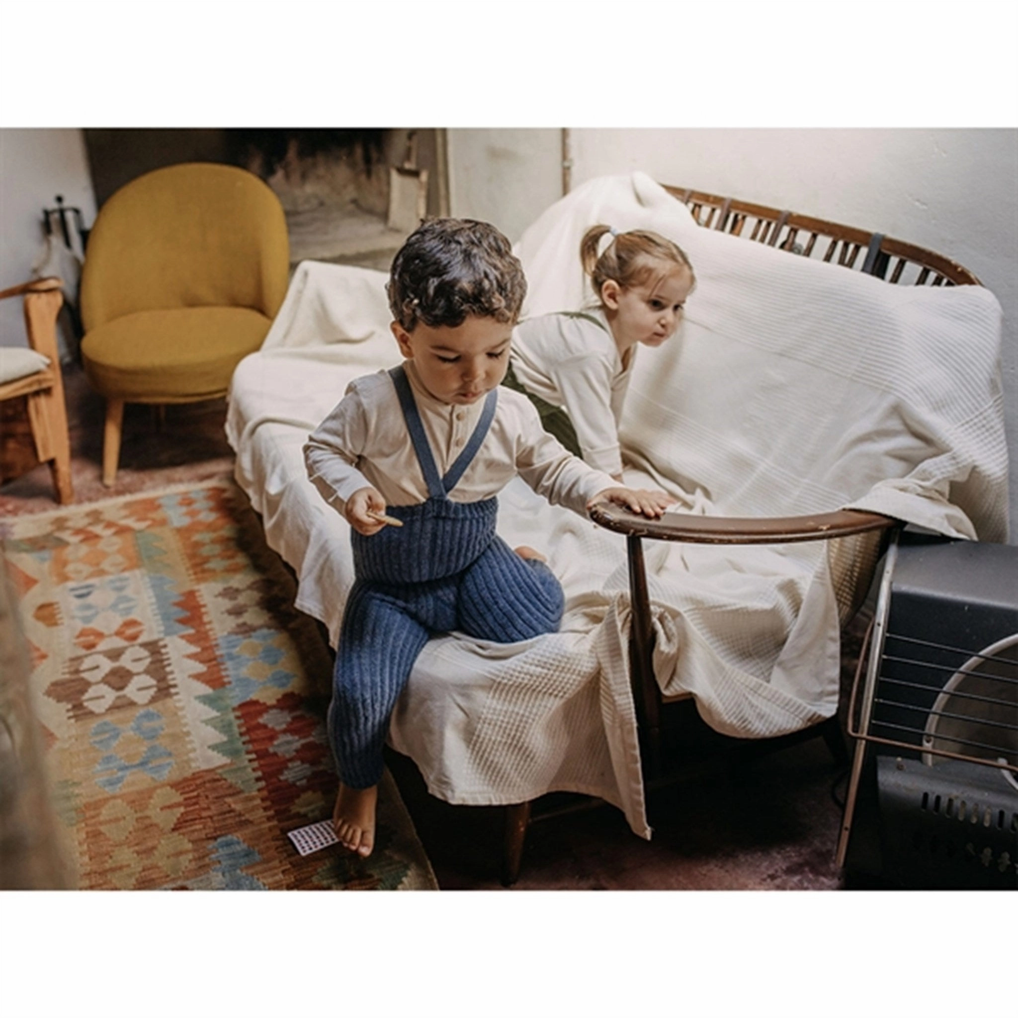 Silly Silas Granny Teddy Footless Tights Steel Blue Blend Flexible Waistline Design