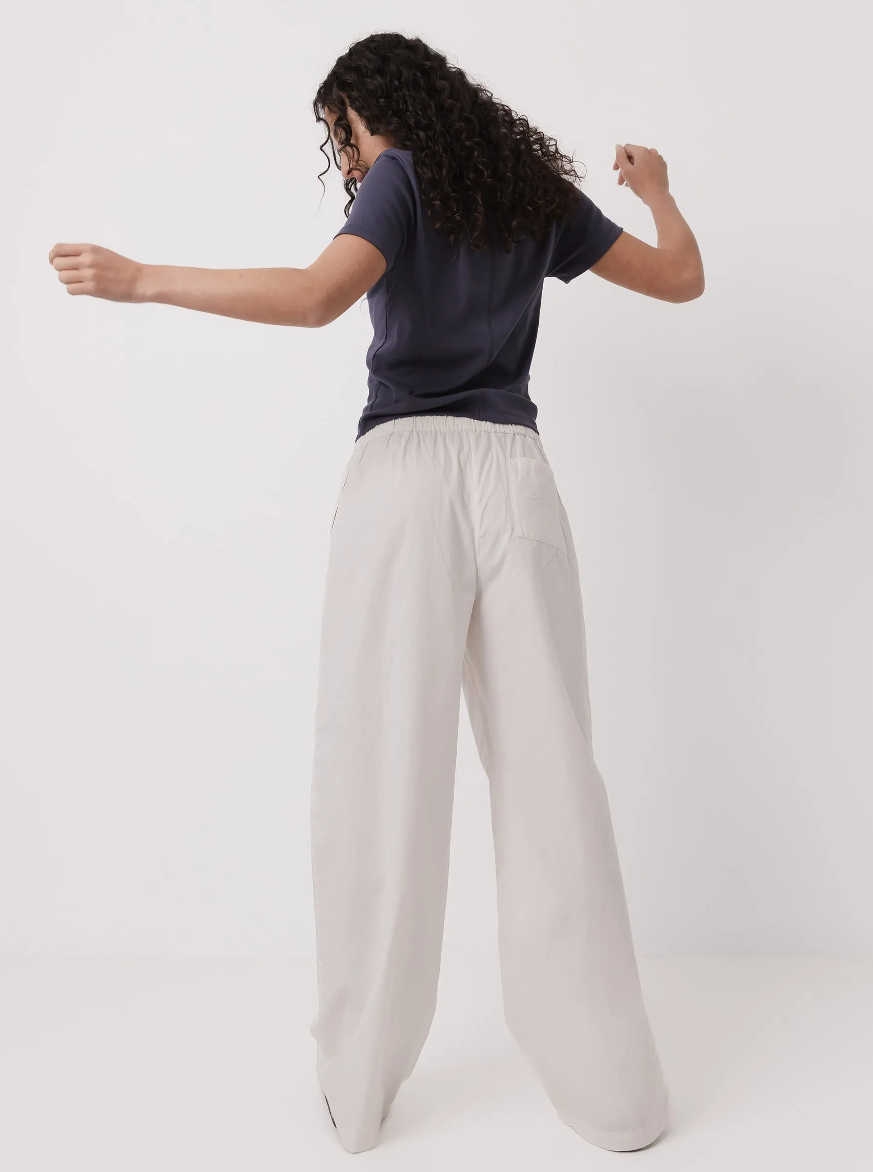 Everyday Pants in Off White Pull-on style Flexible Durability