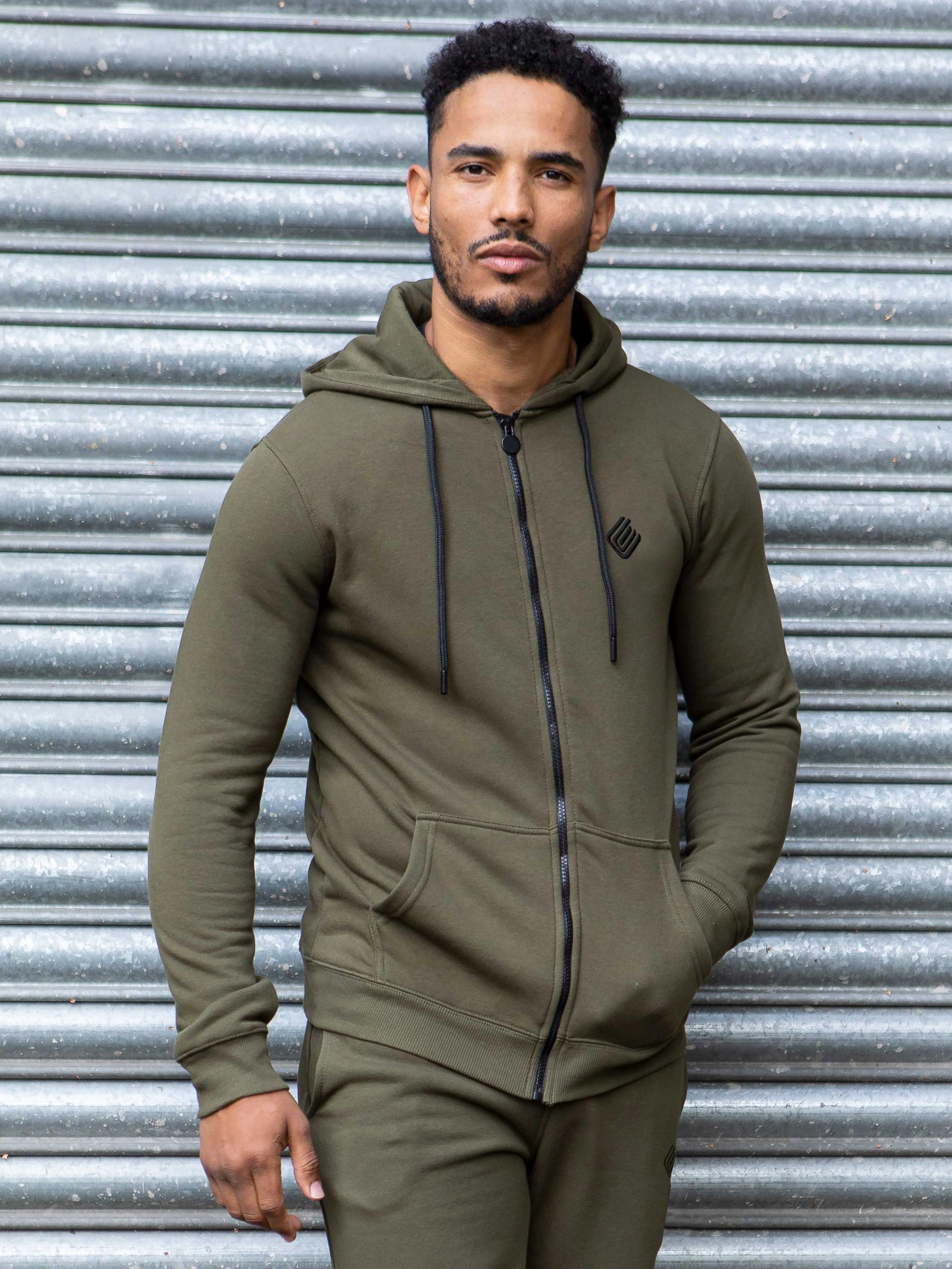 Mediterranean style Street Mood Mens Zip Up Hooded Fleece Tracksuit Top  | Enzo Designer Menswear