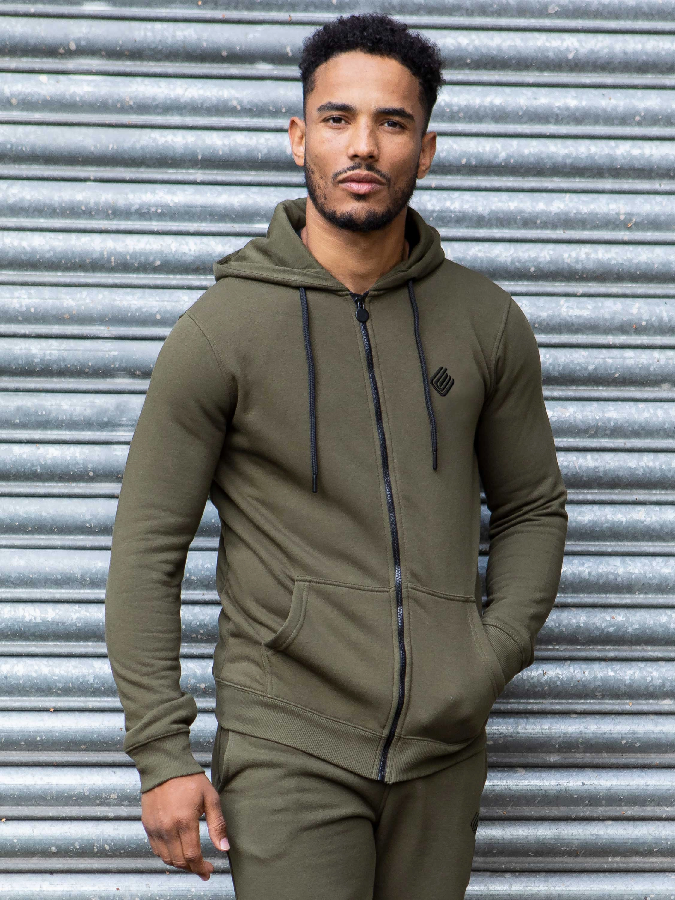 Mens Zip Up Hooded Fleece Tracksuit Top  | Enzo Designer Menswear Quick Drying