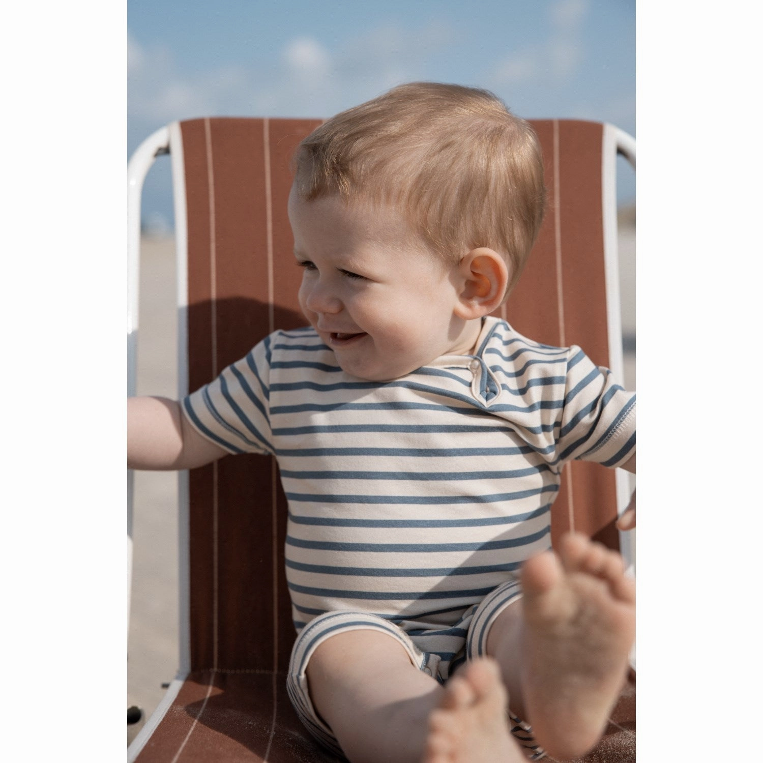 Fine Breathable Gym Natural Petit Piao Blue Mirage Summer Romper S/S Sum Printed