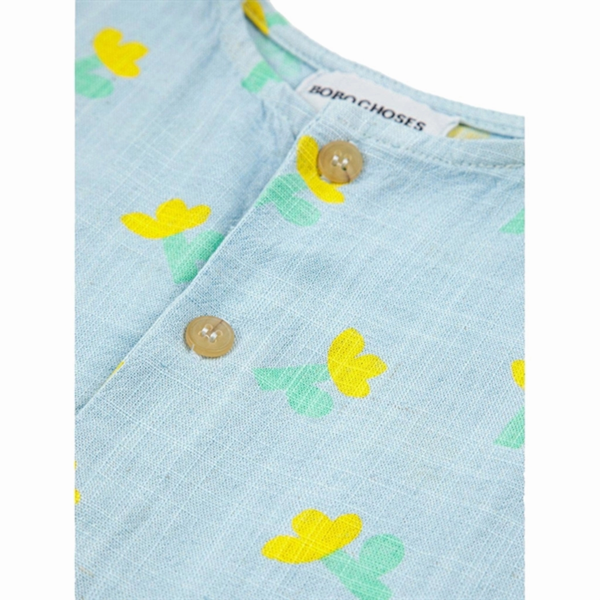 Stylish Fancy Everyday Fresh Bobo Choses Light Blue Sea Flower All Over Overall