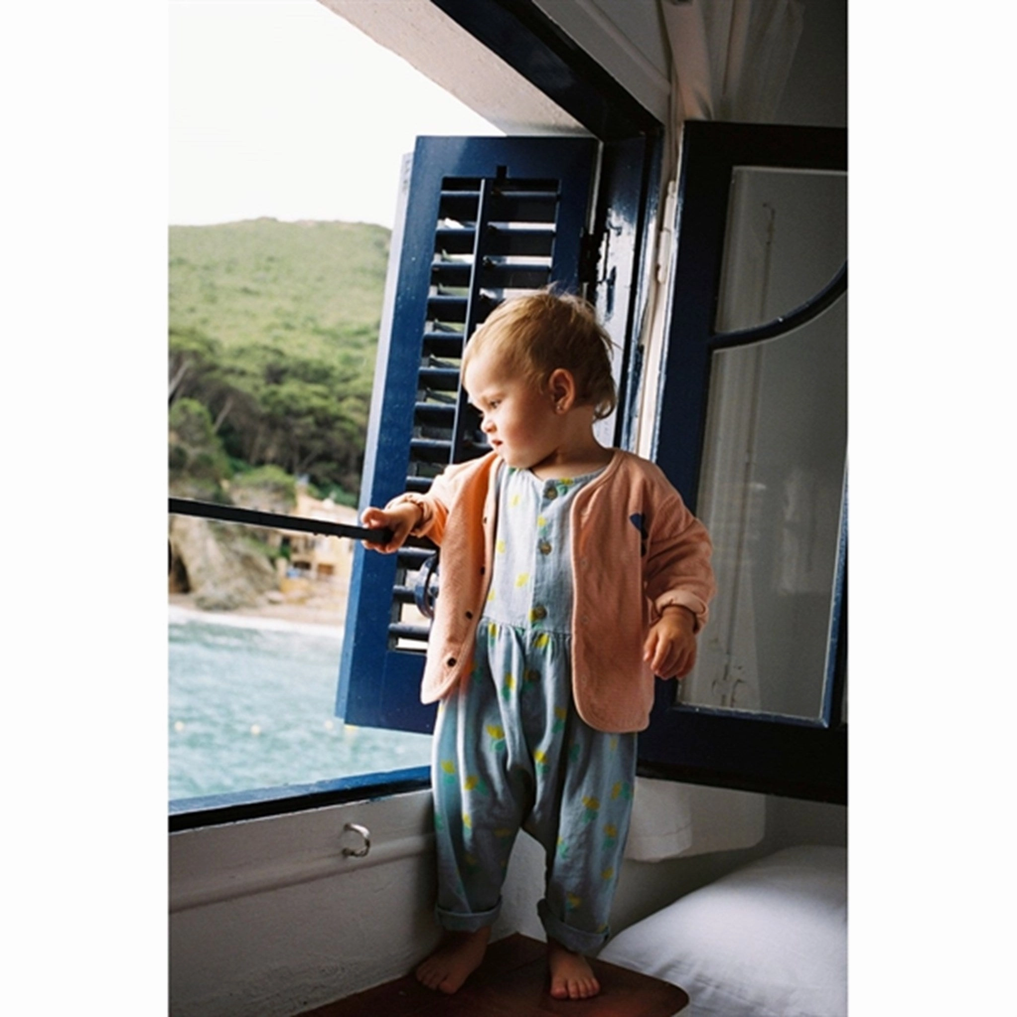 Bobo Choses Light Blue Sea Flower All Over Overall Slim Family