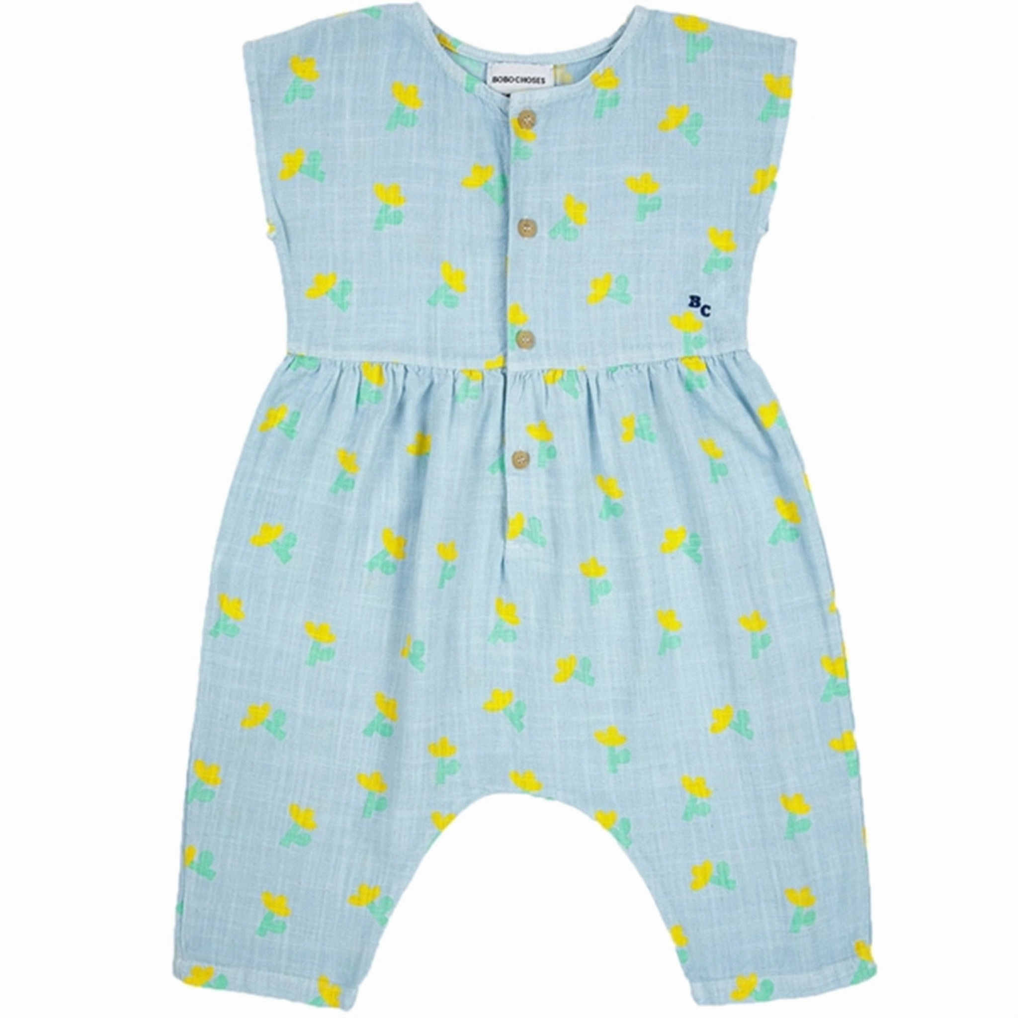 Bobo Choses Light Blue Sea Flower All Over Overall Shopping Essential New Club