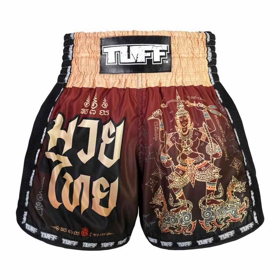 TUFF Muay Thai Shorts Yant Narai Turning The Land Retro Fit Tennis shorts Sporty Casual