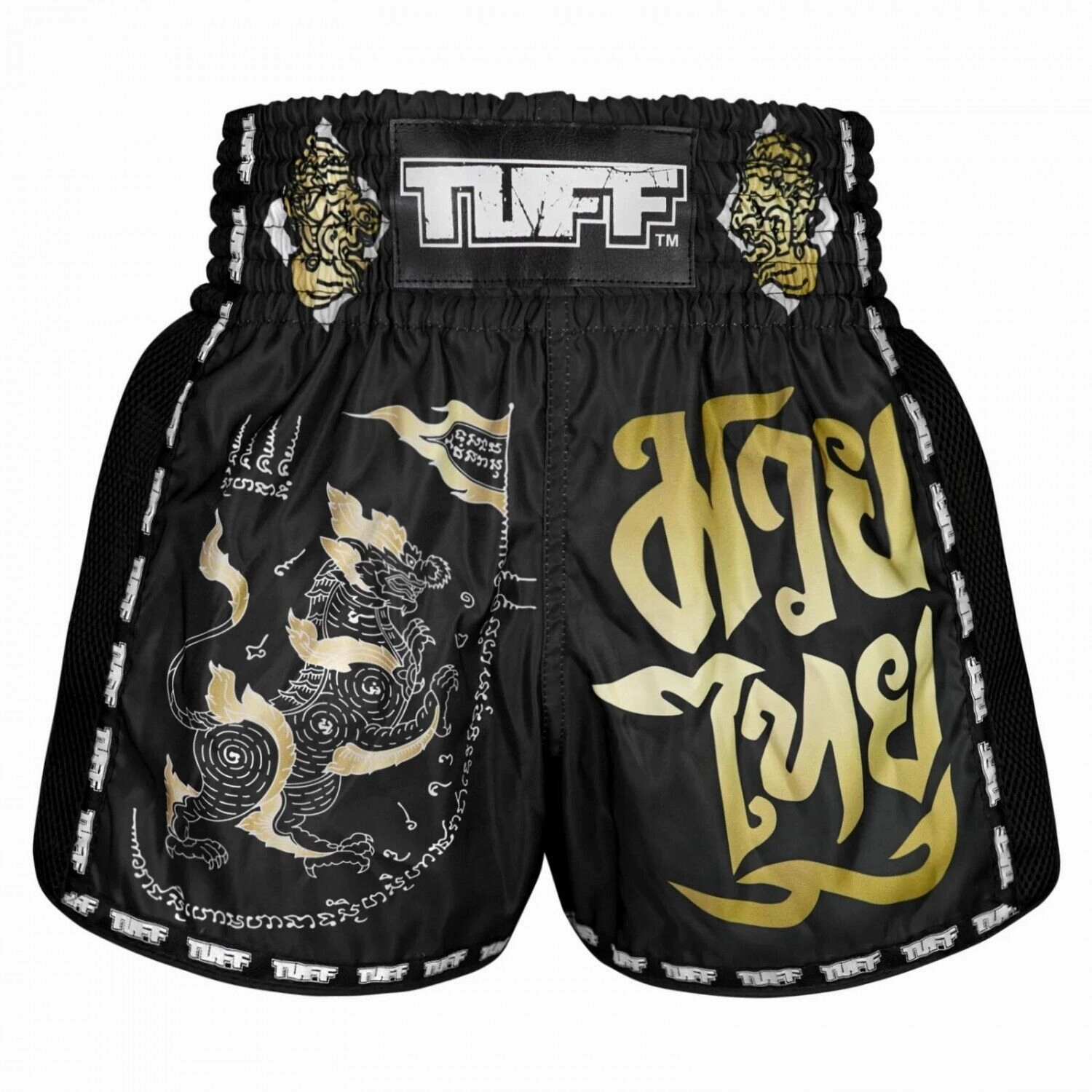 TUFF Muay Thai Shorts Singha Yantra with War Flag MSC117 Board shorts Stretchable Waistband