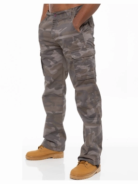 Kruze | Mens Cargo Camo Trousers Lightweight Morning Stroll Durable Movement Friendly