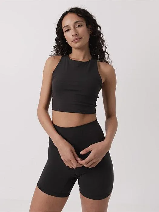 Adaptive Stretch Fabric Mellow Longline Bra in Black