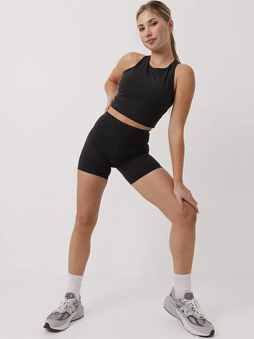 Mellow Longline Bra in Black Seamless Comfort Neutral