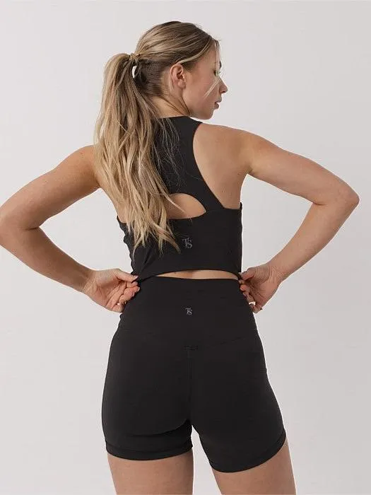 Easy Wear Invisible stitching seams Mellow Longline Bra in Black