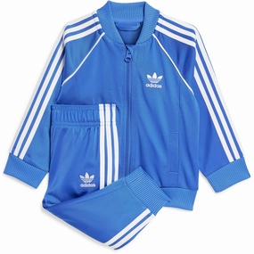 Non Chafing Cuffs video shoot venue adidas Originals Blue Sst Tracksuit
