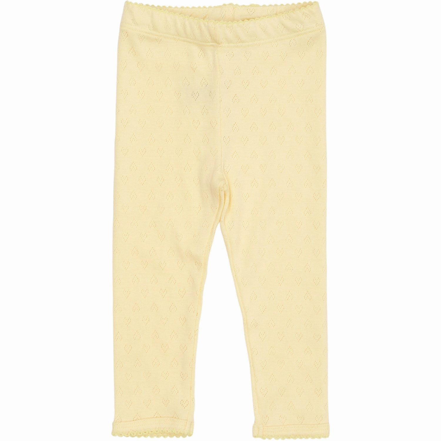 Smooth Feel COPENHAGEN COLORS Pale Yellow Pointelle Heart Leggings