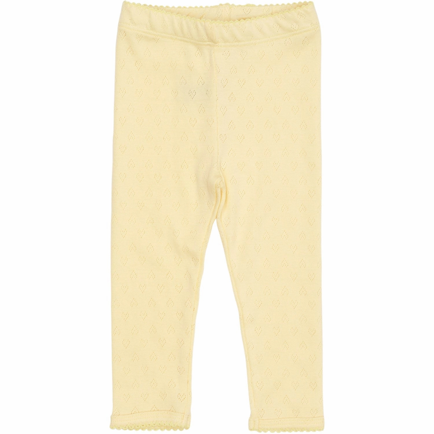 Figure Hug COPENHAGEN COLORS Pale Yellow Pointelle Heart Leggings