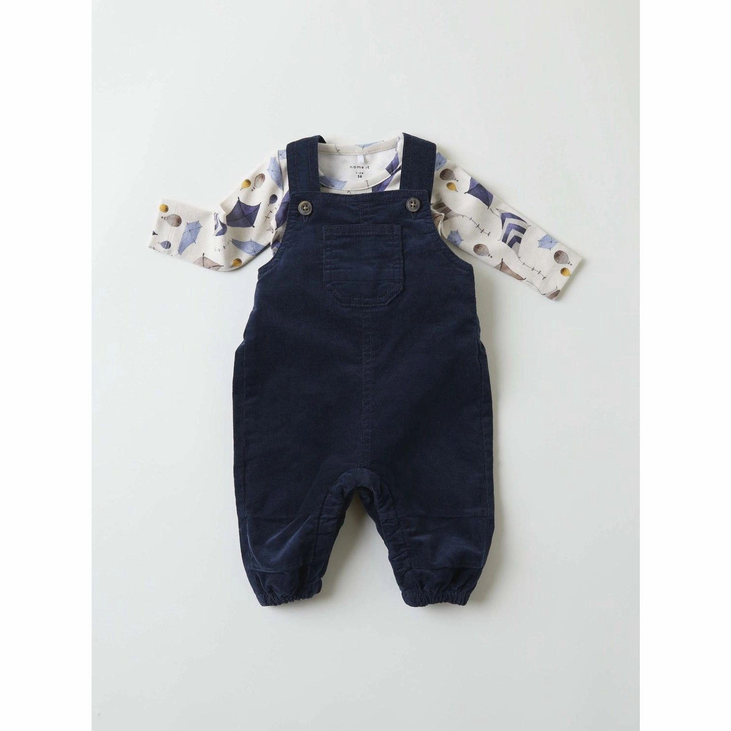 Name It Dark Sapphire Ben Baggy Corduroy Overall Quick Flex Sweat Wicking Liner