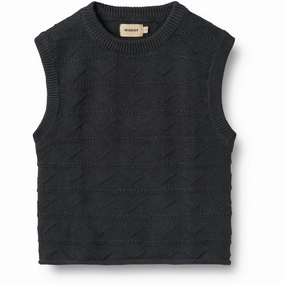 Wheat Navy Knit Vest Bobby Light Color Unique Look