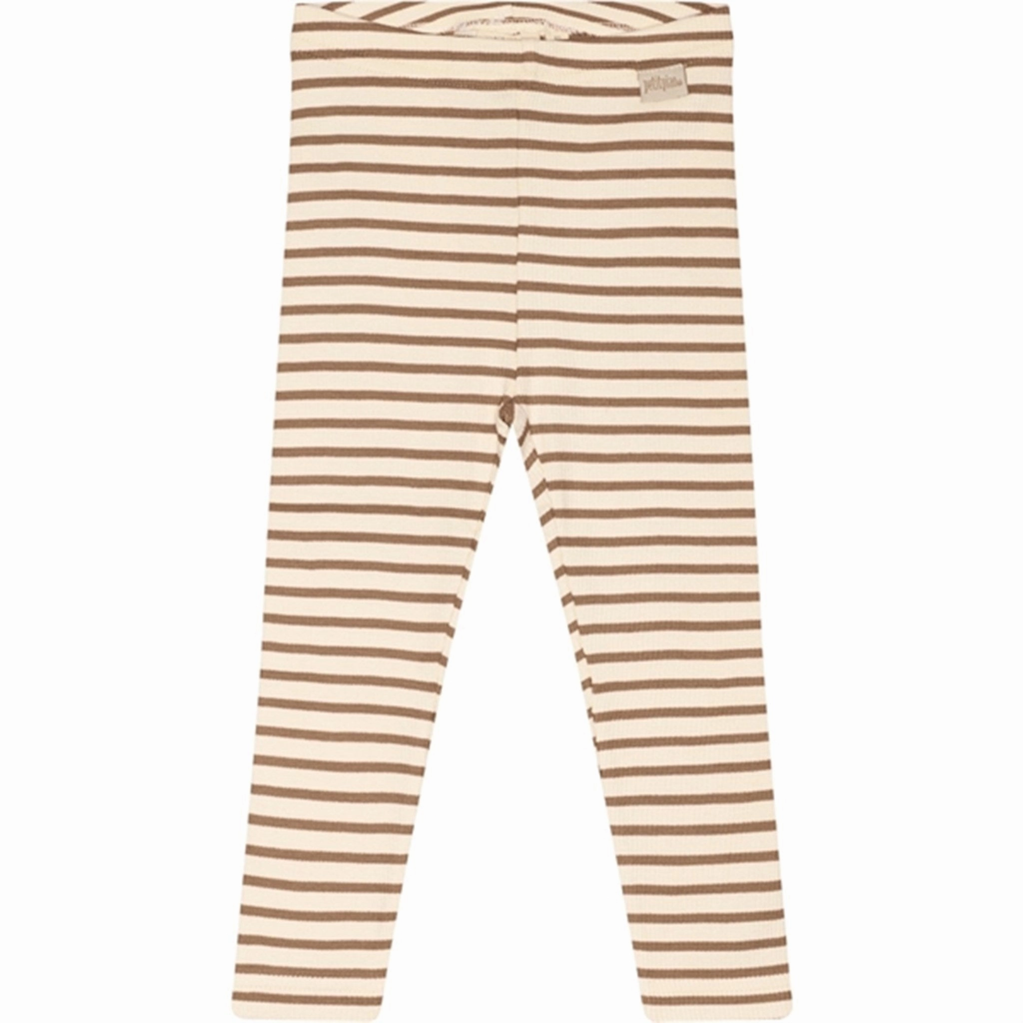 Ultimate flexibility Petit Piao? Walnut Brown/Off White Leggings Modal Striped