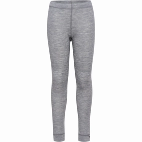 Hummel Grey Melange Jr Wool Rib Tights Ergonomic Fit