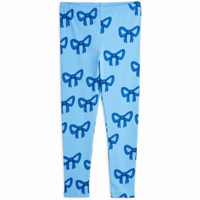 Mini Rodini Blue Bow Aop Leggings Active Style Soft Touch For Adults