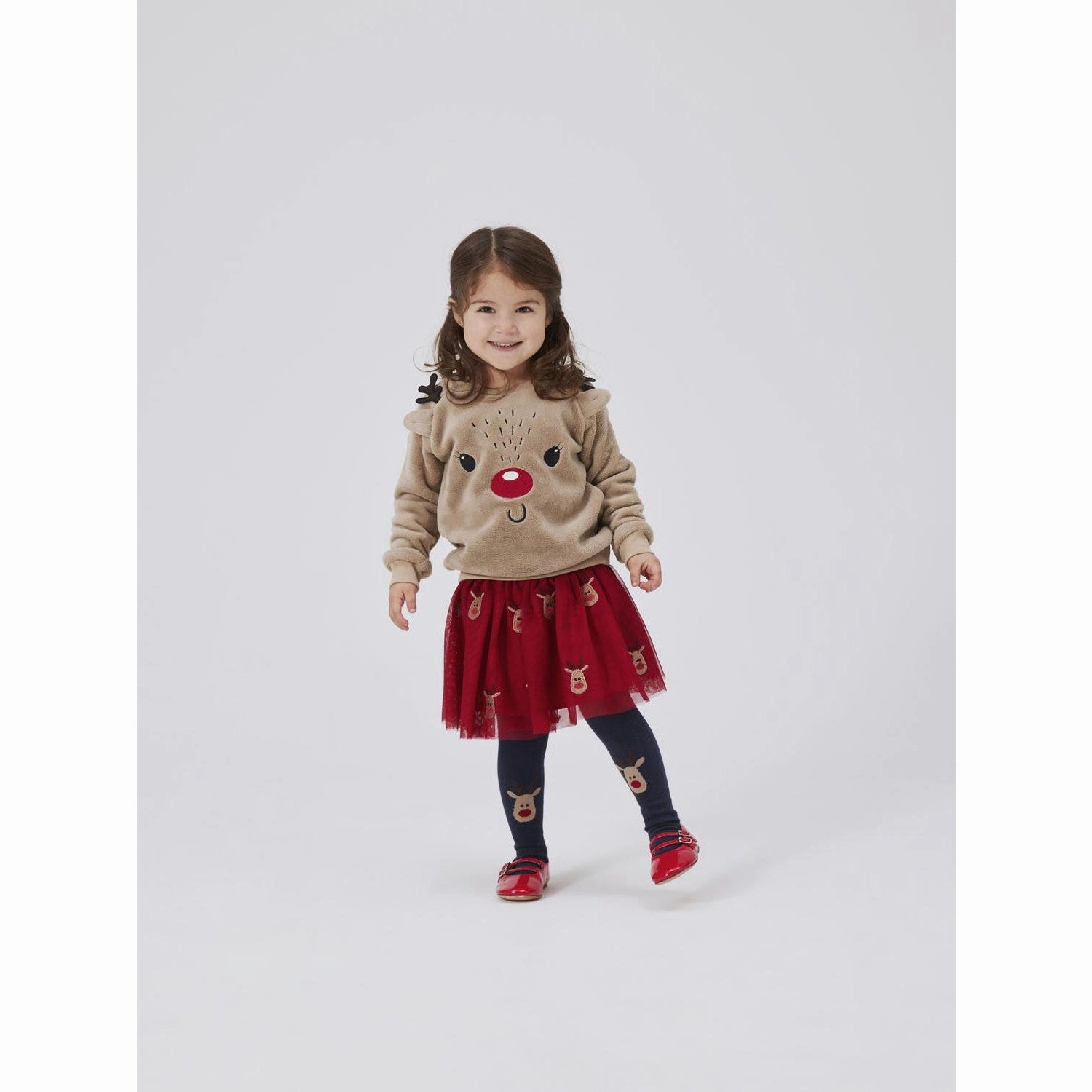 Light Touch Trendy Outfit Name It Jester Red Raindeer Veross Tulle Skirt