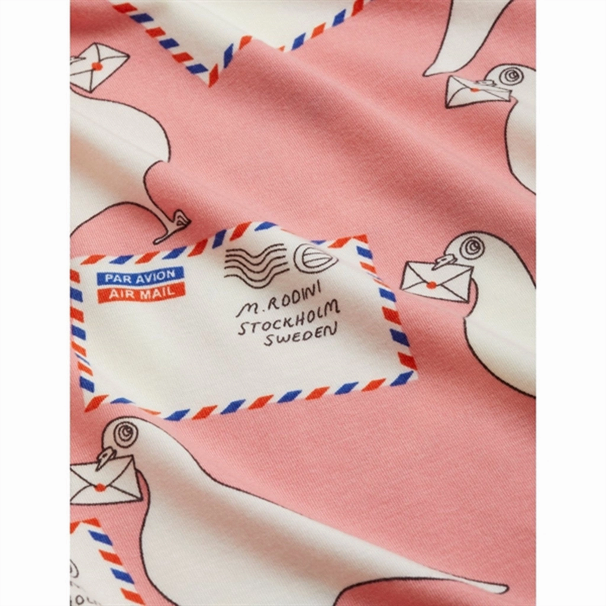 Weekend Bold Mini Rodini Pigeons Tencel Aop Summersuit Pink