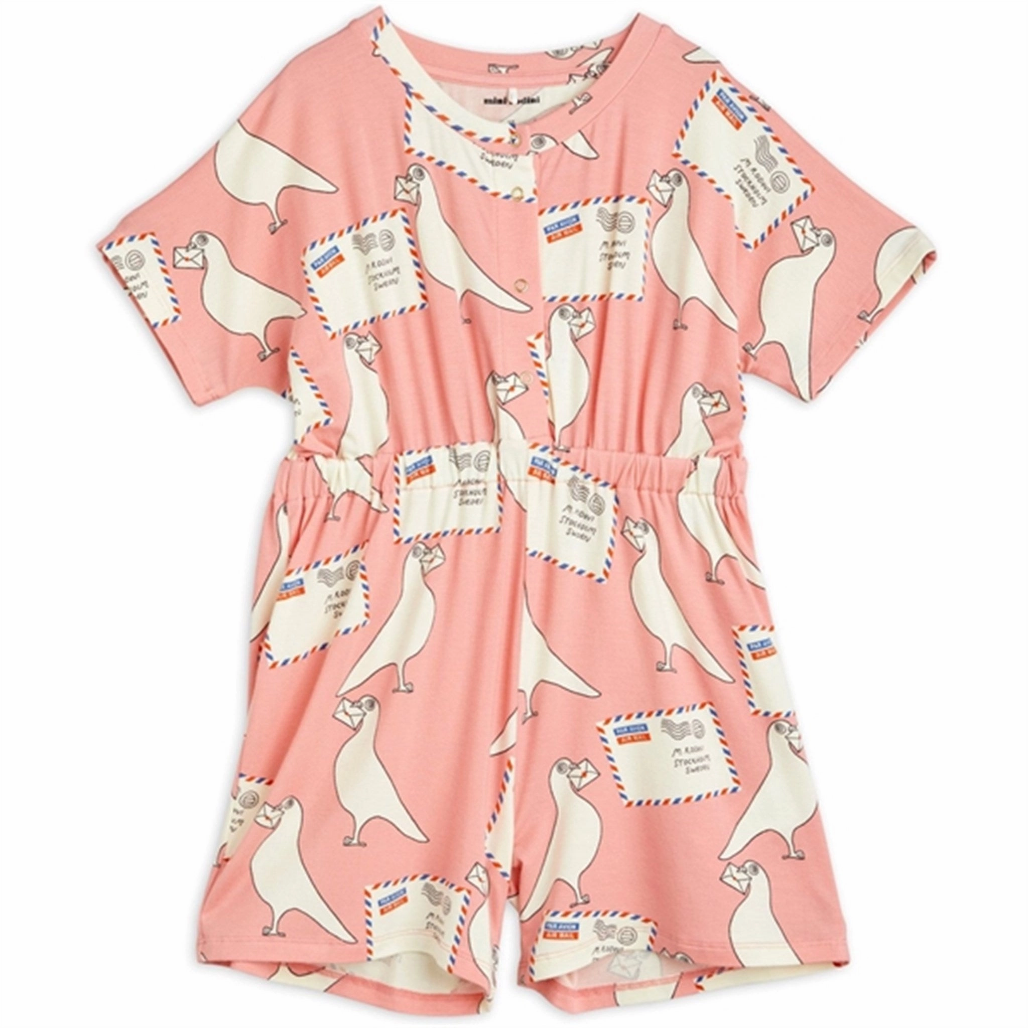 Mini Rodini Pigeons Tencel Aop Summersuit Pink Essential Teen Wedding Night