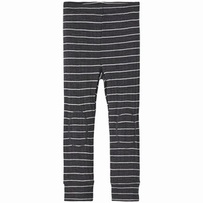 Skin Friendly Casual Wearer Yoga Inspired Name it Blue Graphite Stripes Wang Wool Needle Leggings Noos
