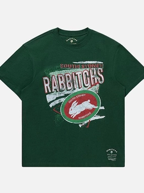 South Sydney Rabbitohs Abstract Tee Classic Trend Look Subtle Embroidery