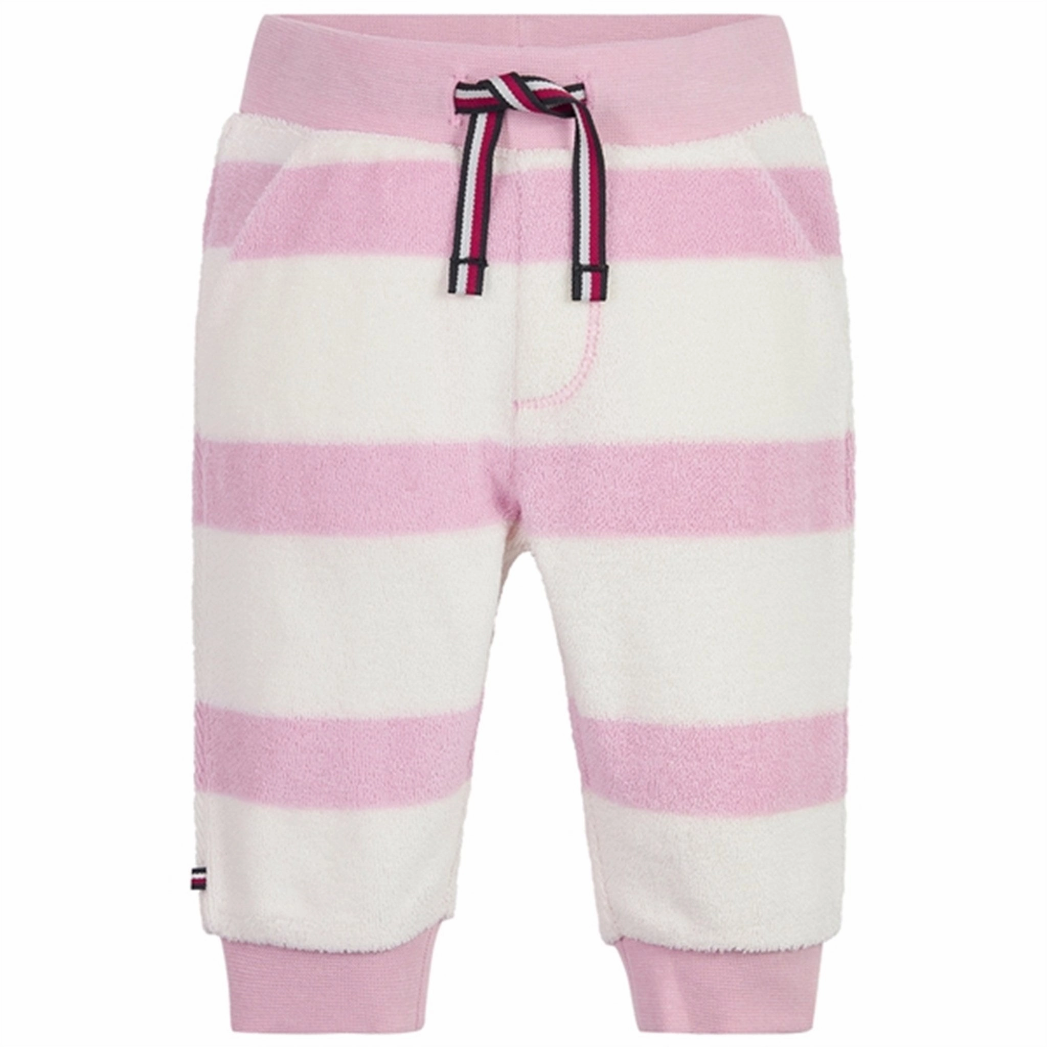 Short-sleeved Tommy Hilfiger Baby Striped Towelling Sweatpants Pink Shade / Ancient White Stripe