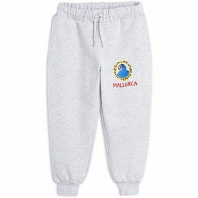 Mini Rodini Grey melange Parrot Embroidery Sweatpants OdorControl Summer Wear