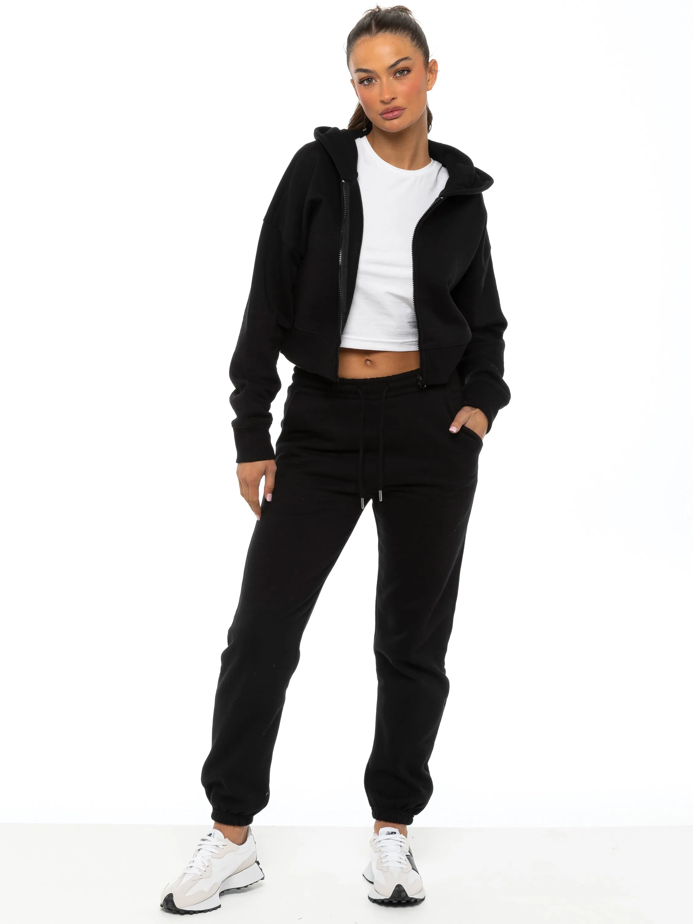 Young Professional Enzo | Womens Cropped Zip Hoodie Tracksuit