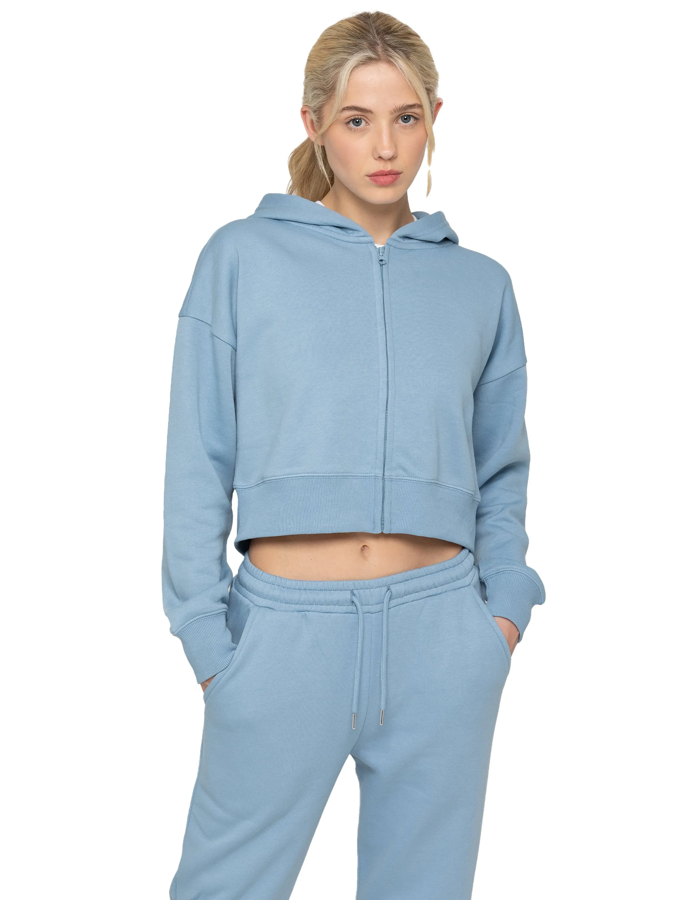Enzo | Womens Cropped Zipped Hoodie Gothic style Training Wear