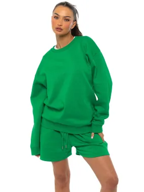 Enzo | Womens Oversized Sweatshirt Side Pockets Fray Resistant Finish