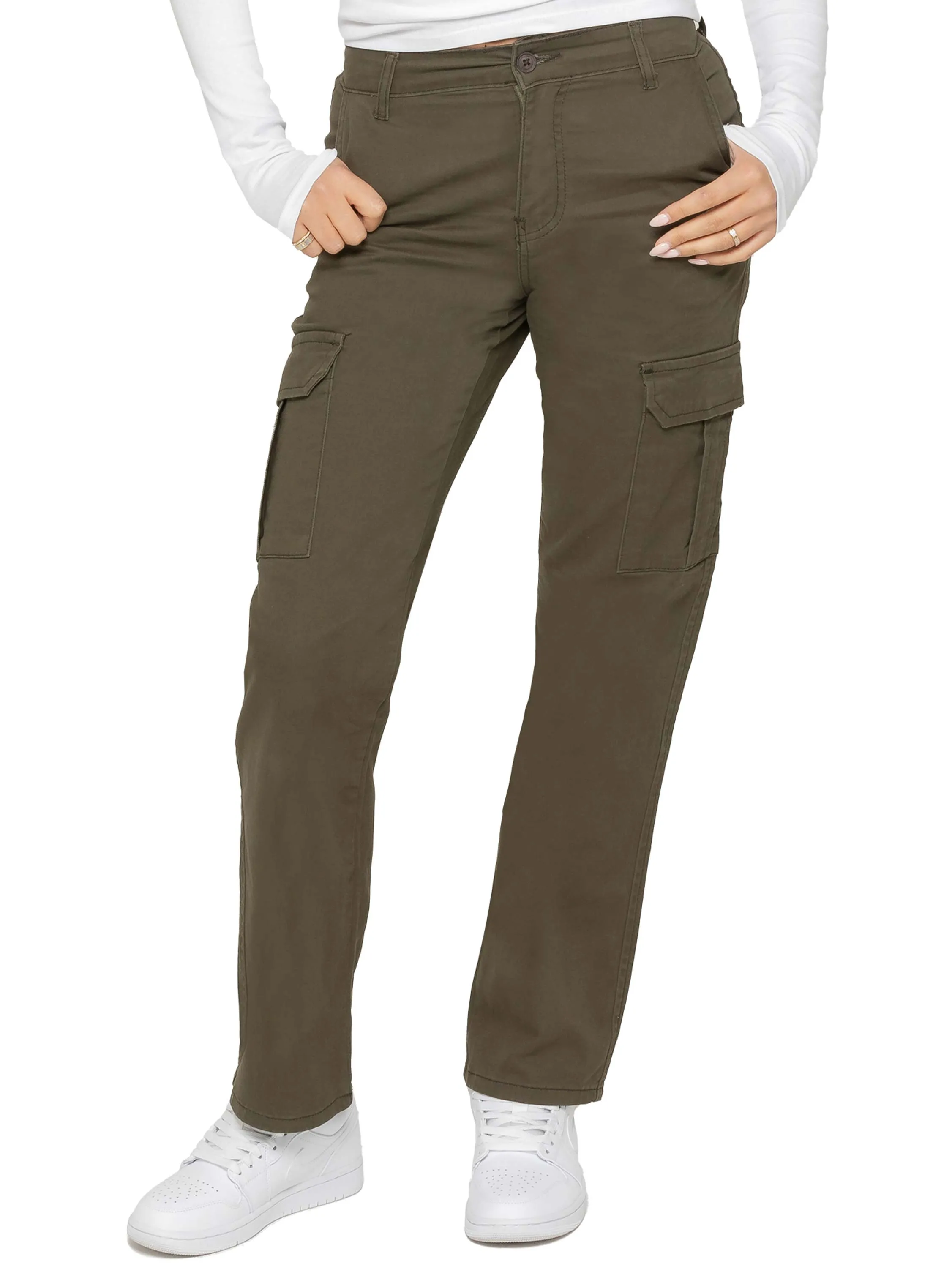 Enzo | Womens Stretch Cargo Jeans All Day Use