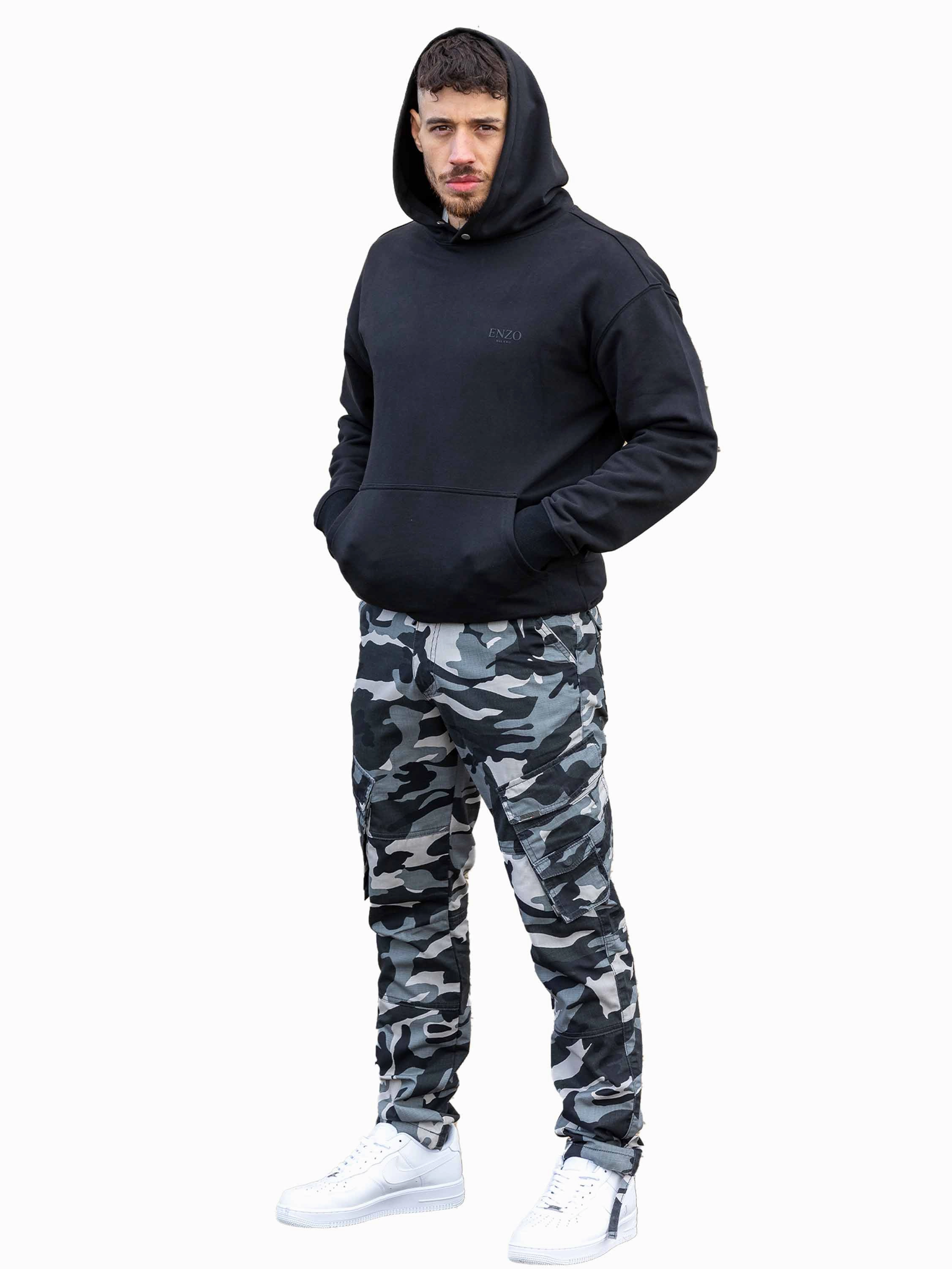Enzo | Mens Camo Cargo Trousers Refined fit