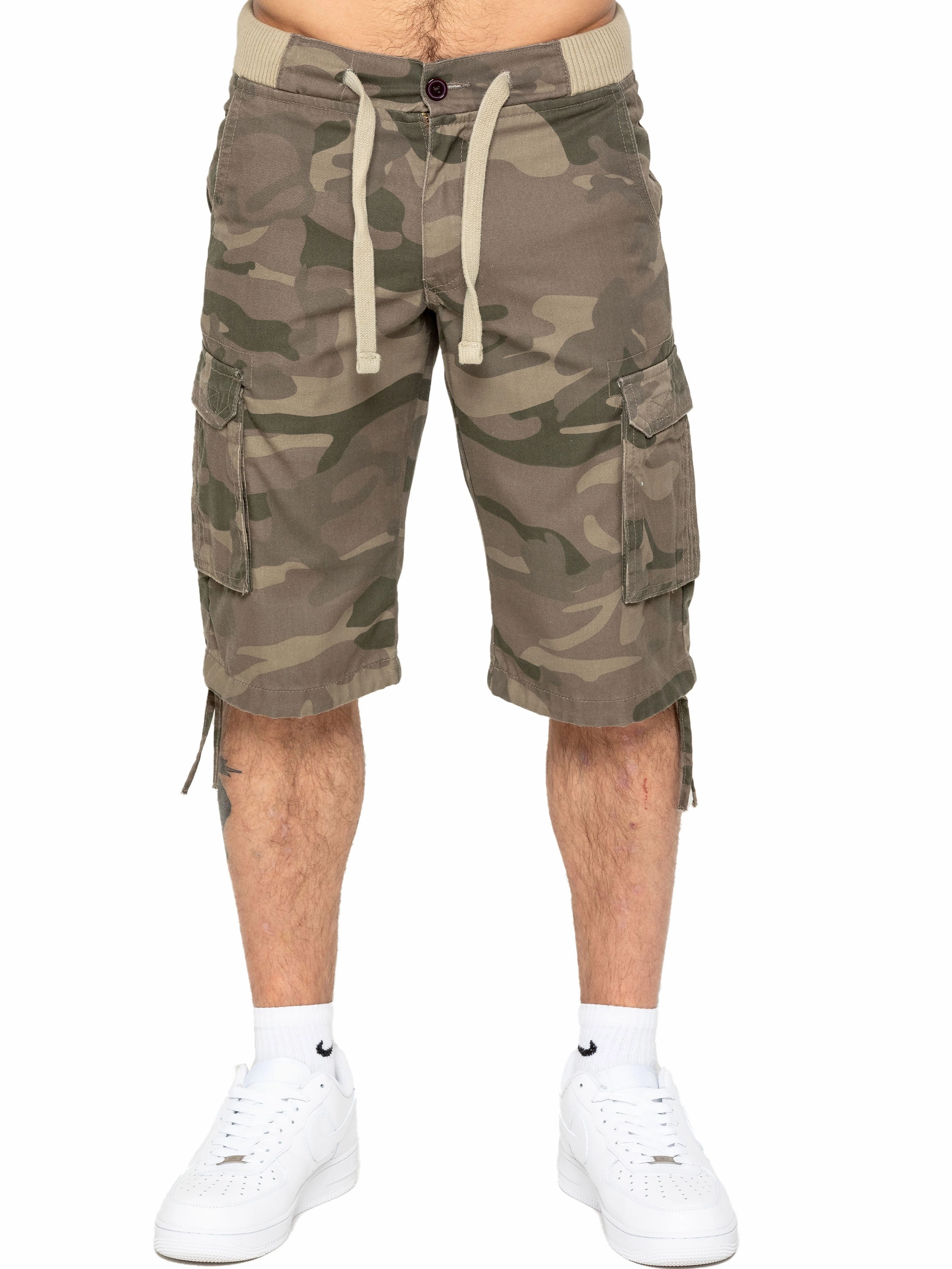 checked shorts ethnic style Enzo | Mens Cargo Combat Camo Shorts