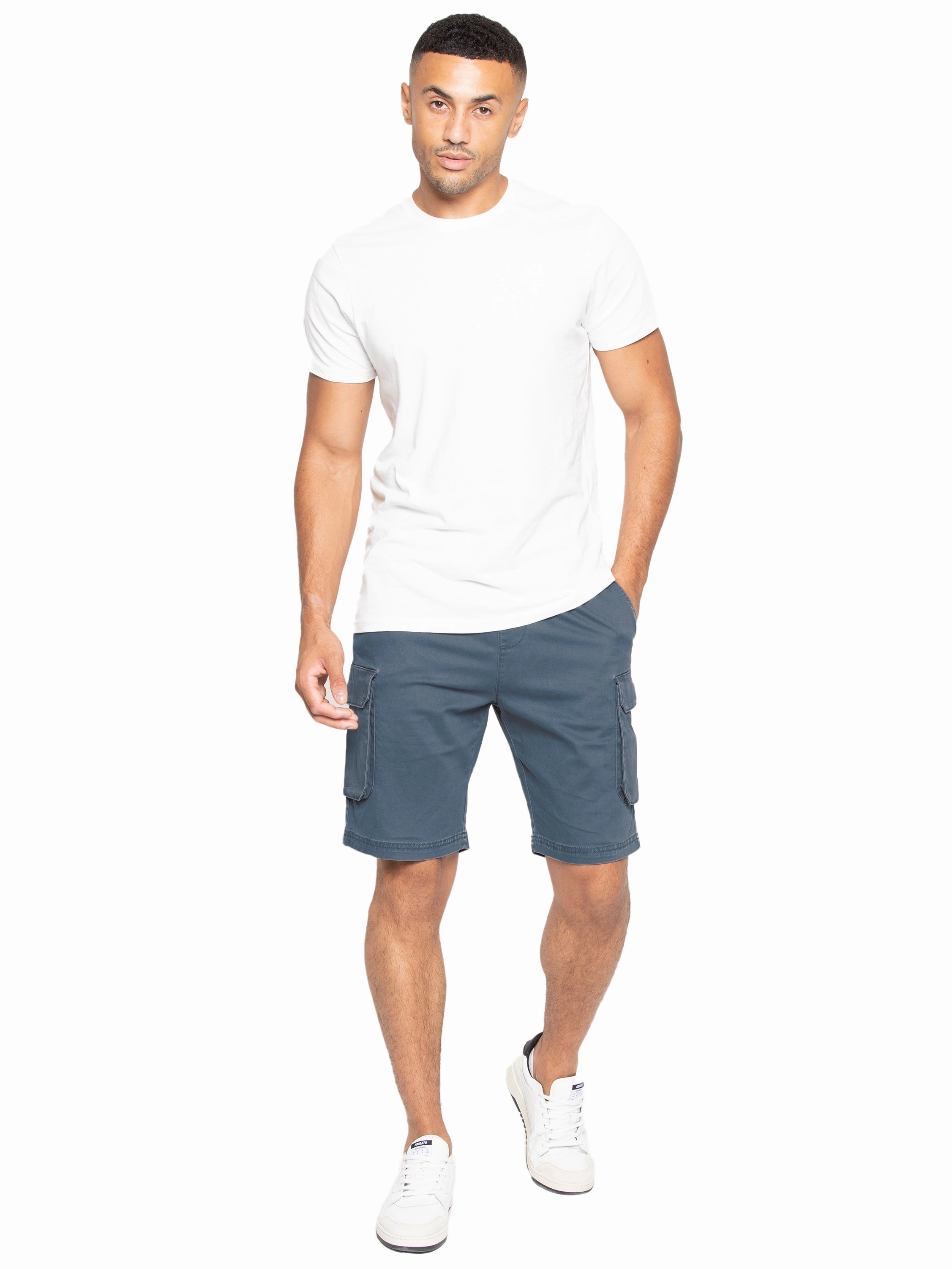 Enzo | Mens Cargo Summer Shorts Zipper pockets Rubberized Waist Grip