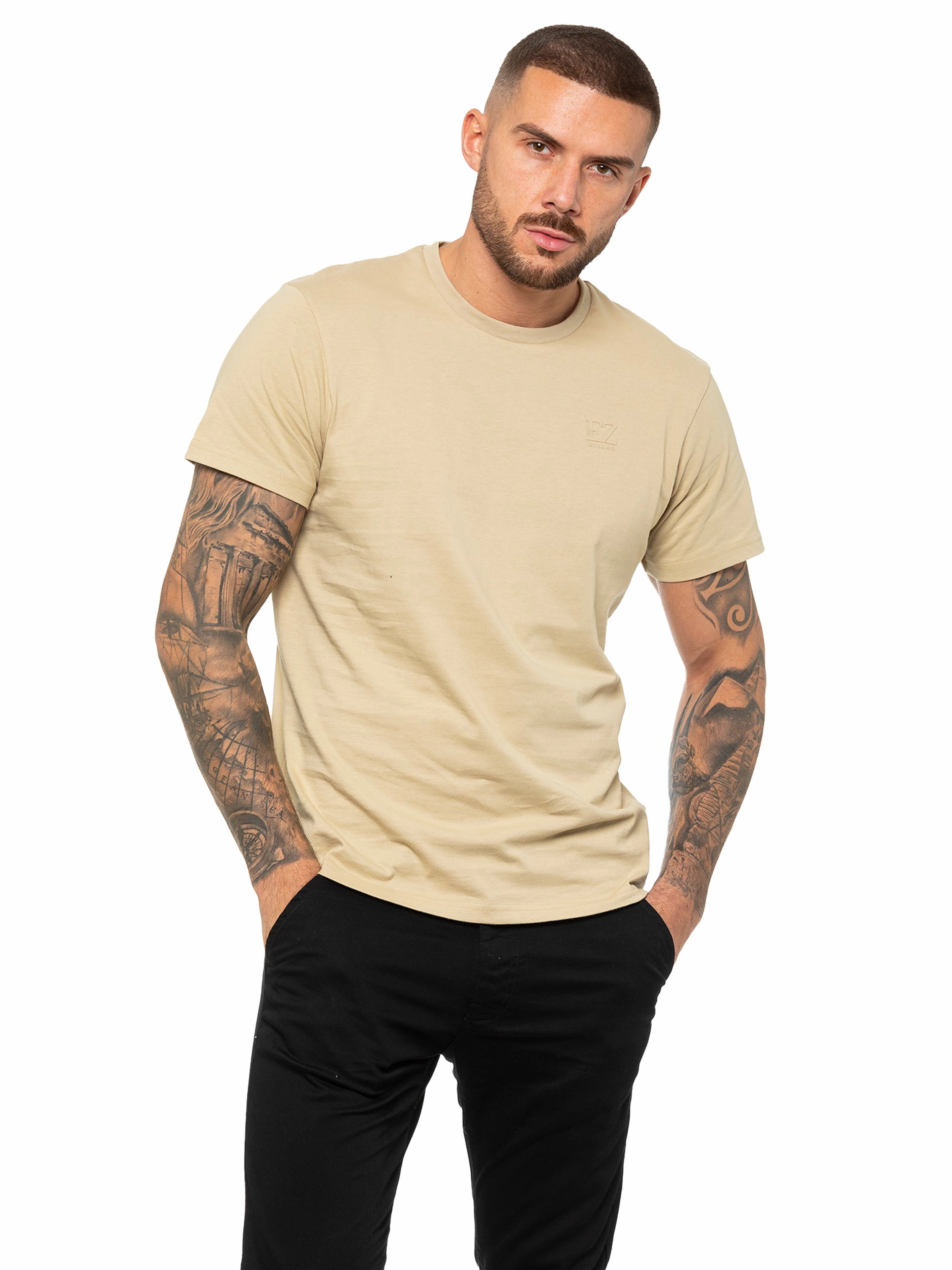 Cotton Blend Enzo | Mens Crew Neck T-Shirt