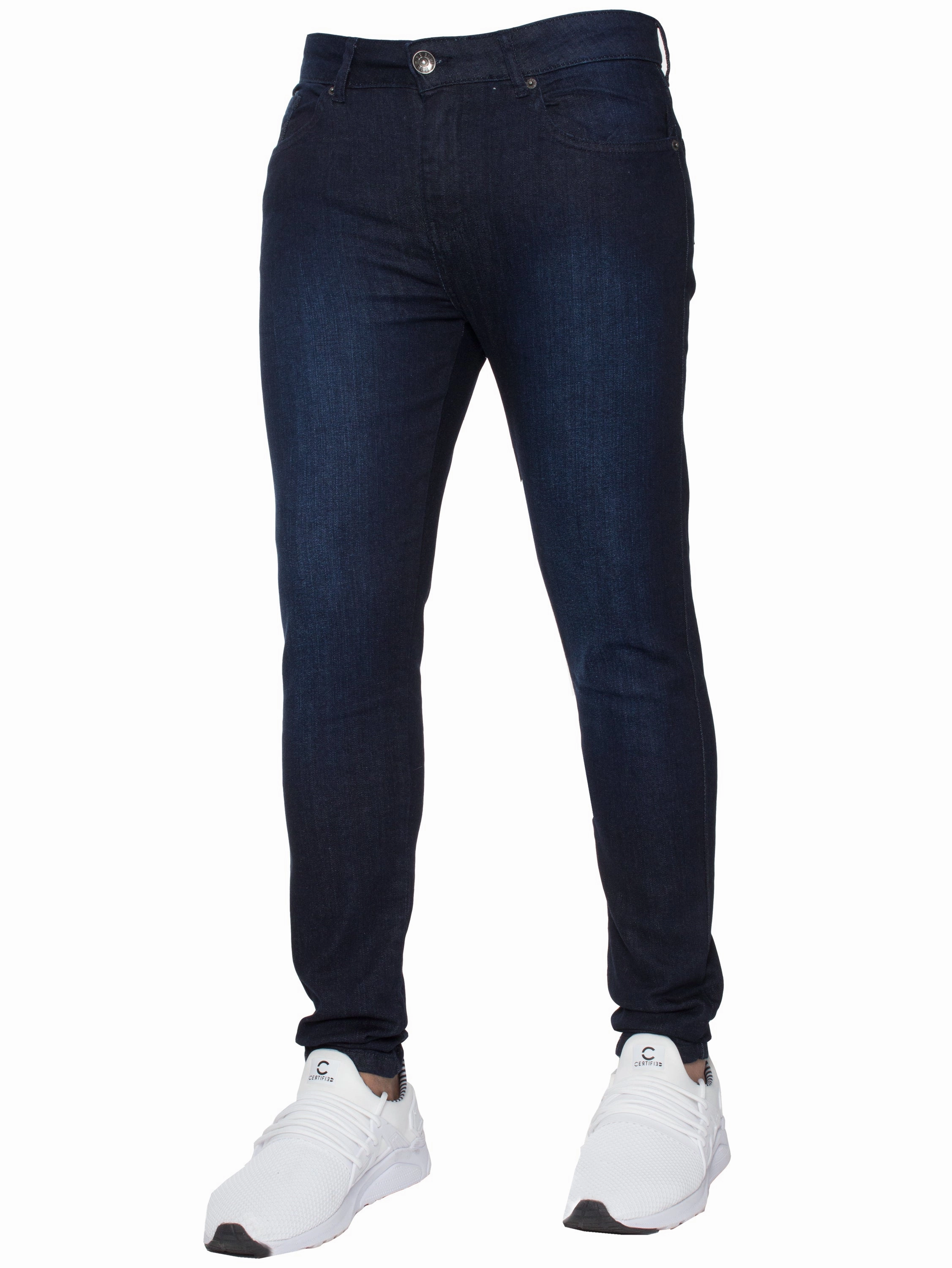 Enzo | Mens Gerardo Skinny Fit Denim Jeans Flexible Activewear