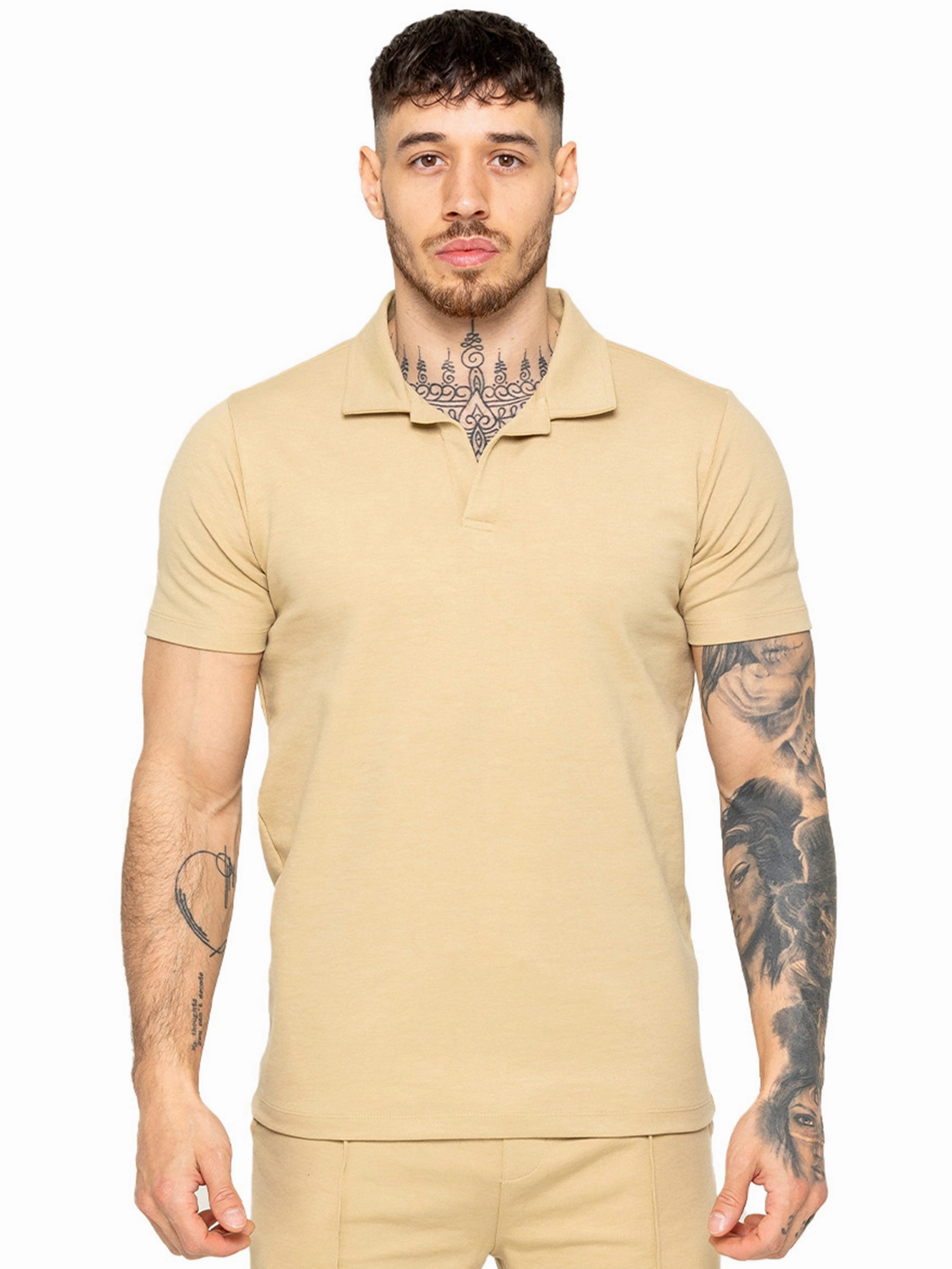 Breathable Underarm Vents Enzo | Mens Open Collar Polo Shirt