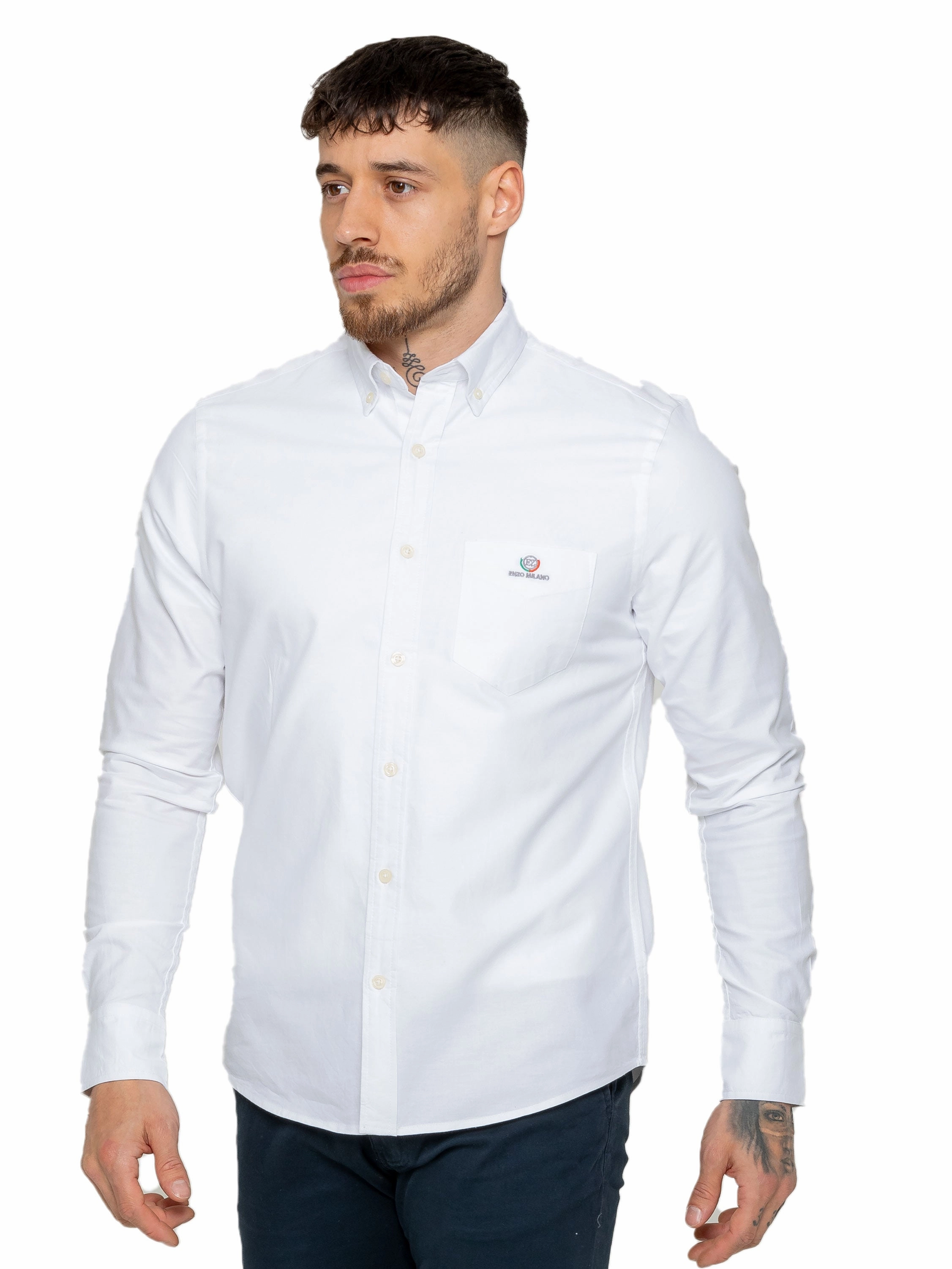 Enzo | Mens Regular Fit Oxford Shirt Flex Fit Collar Lightweight Comfort