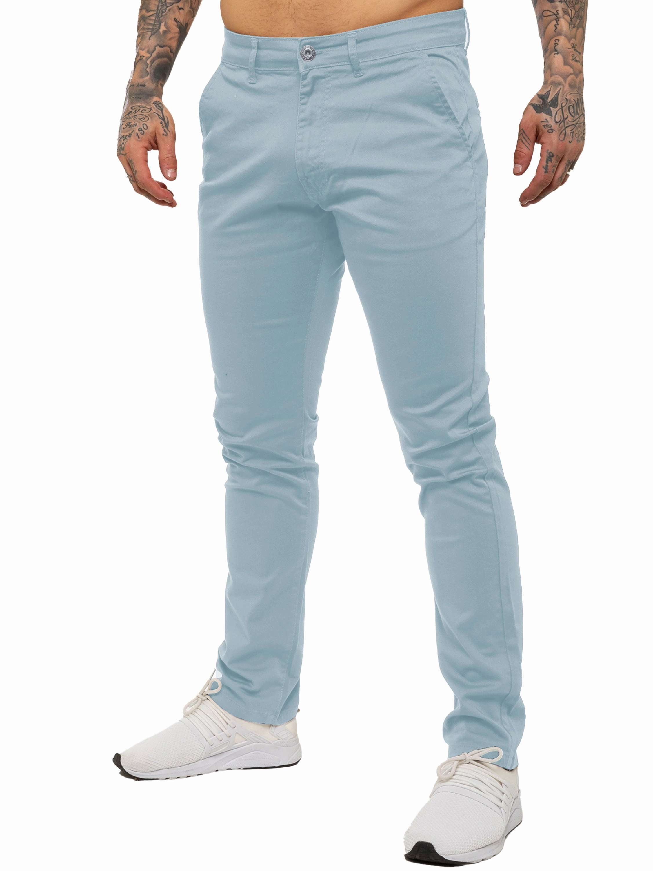 Youth Style Office Wear Base Layer Enzo | Mens Slim Fit Stretch Chino Trousers