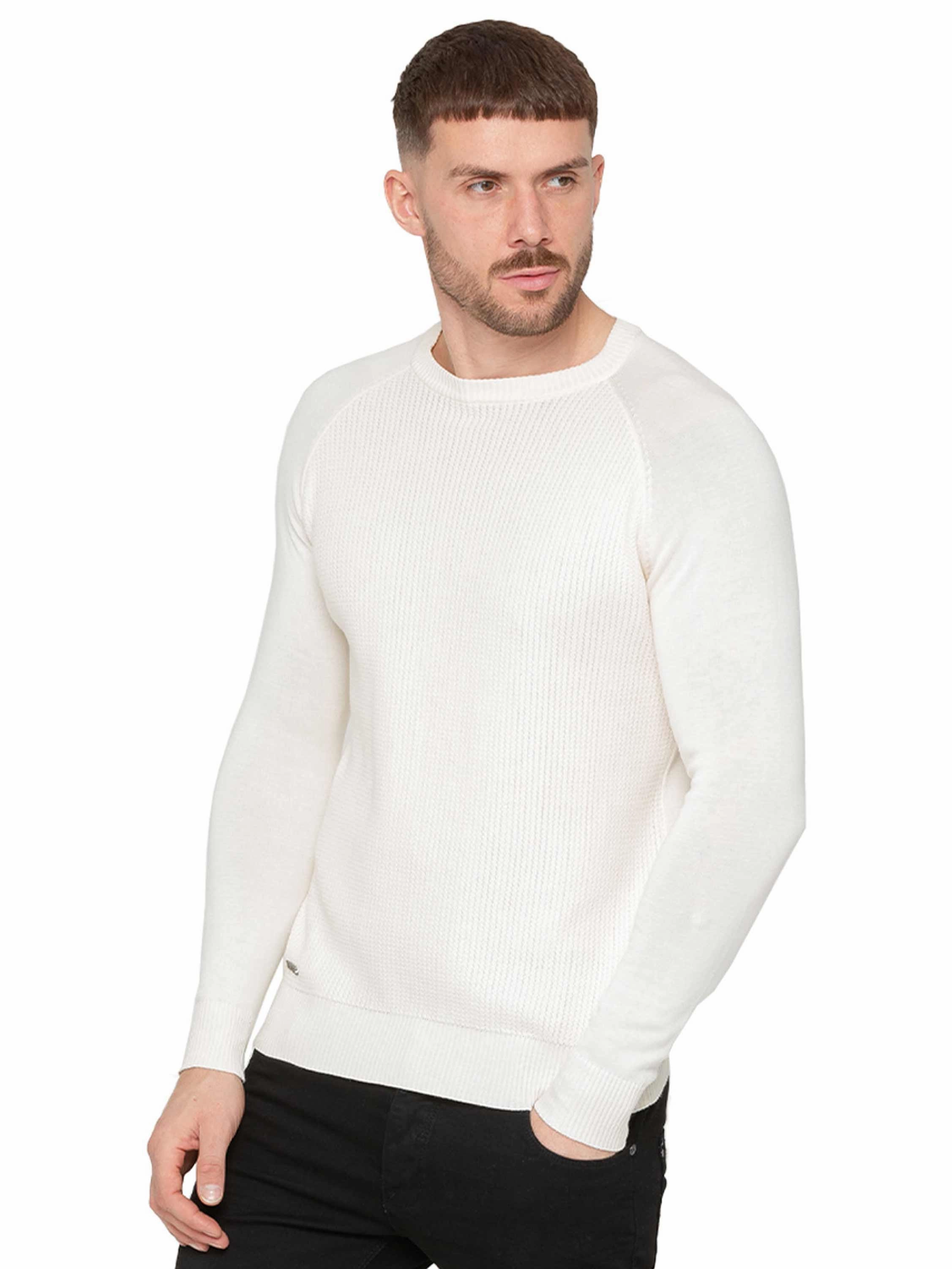 Enzo Milano | Mens Crew Neck Jumper EcoCertified Wool Blend Lightweight Open Weave