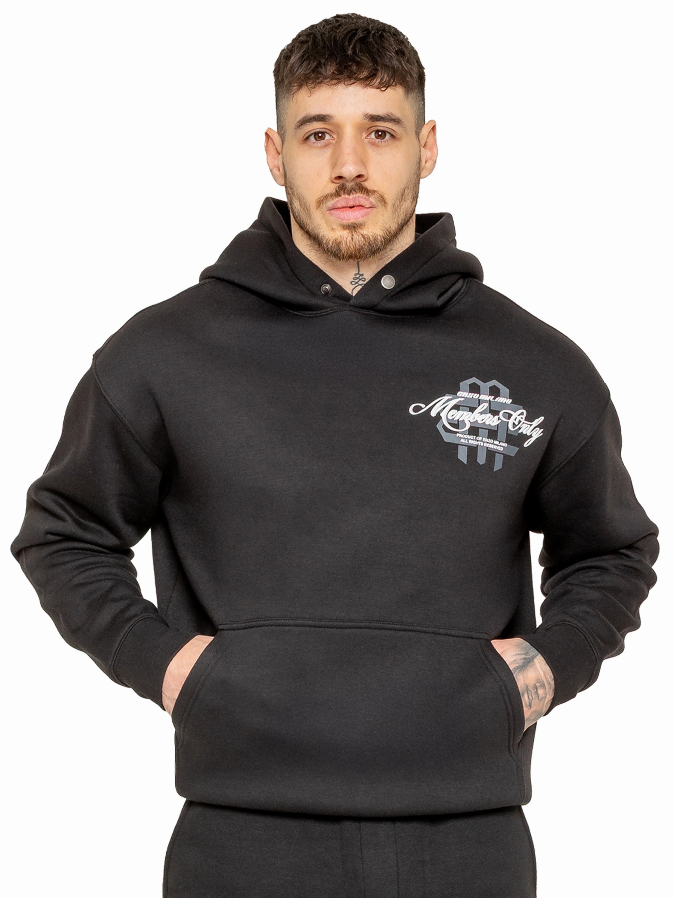 Seamless construction Exclusive piece Enzo Milano | Mens Oversized Printed Hoodie