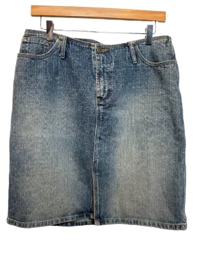 No Boundaries Blue Denim Skirt (Size XL) Striped Pattern Sporty Comfort